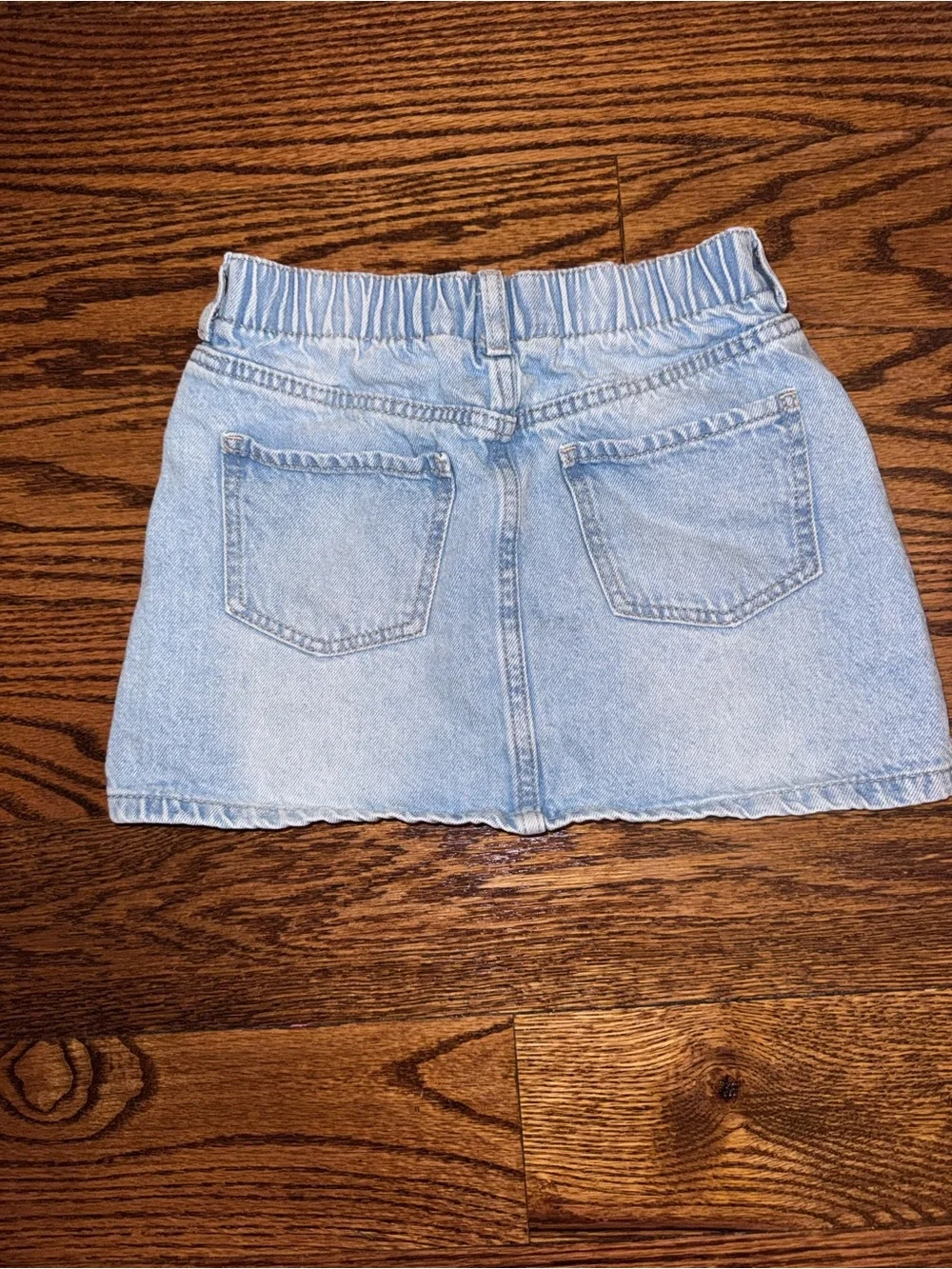 Girls Light Blue Denim Mini Skirt